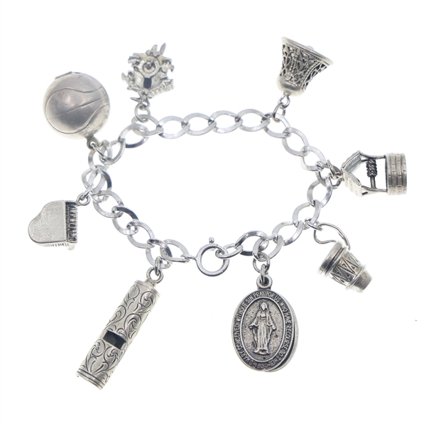STERLING SILVER CHARM BRACELET