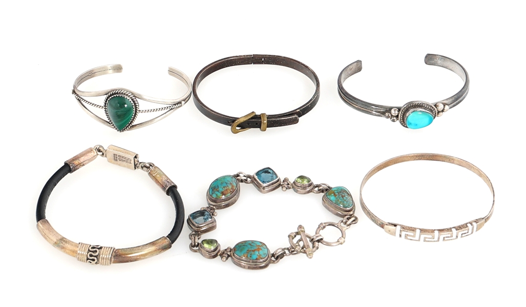 STERLING SILVER BANGLE & CUFF BRACELETS 