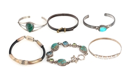 STERLING SILVER BANGLE & CUFF BRACELETS 