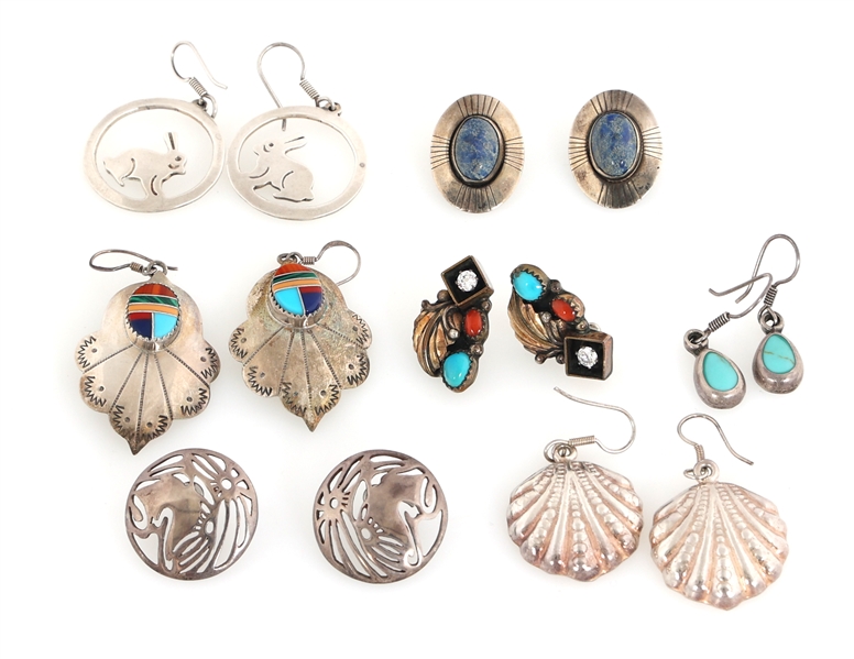 TAXCO MEXICO & SOUTHWEST STERLING SILVER EARRINGS