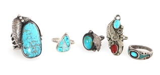 NATIVE AMERICAN SOUTHWEST STERLING SILVER RINGS