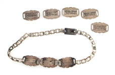 MILITARY SWEETHEART STERLING & FORGET-ME-NOT BRACELETS