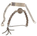 MILITARY SWEETHEART STERLING & FORGET-ME-NOT BRACELETS