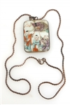 CHINESE PORCELAIN SILVER PENDANTS & FILIGREE BRACELET