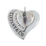 TIFFANY & CO STERLING SILVER DOUBLE HEART PENDANT CHARM