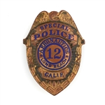 LONG BEACH CA AERONAUTICS SPECIAL POLICE BADGE NO. 12