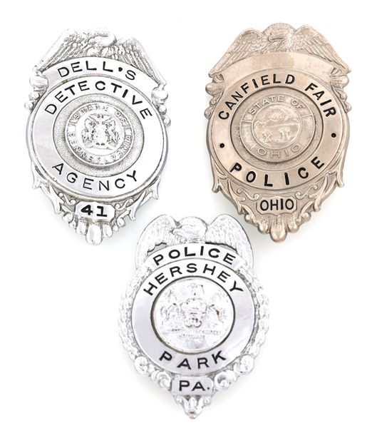 OBSOLETE POLICE & DETECTIVE BADGES - LOT OF 3