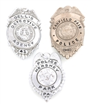 OBSOLETE POLICE & DETECTIVE BADGES - LOT OF 3