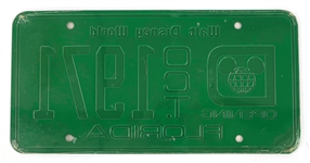 1971 WALT DISNEY WORLD OPENING LICENSE PLATE