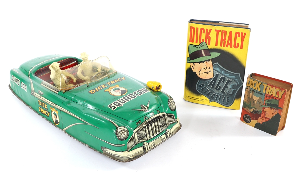MARX DICK TRACY SQUAD CAR TOY & BOOKS