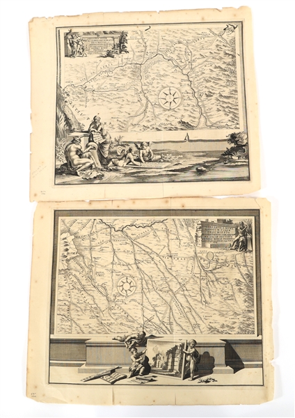 1697 RAPHAEL FABRETTI MAPS OF ROMAN AQUADUCTS 