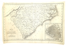 1832 HINTON SIMPKIN & MARSHALL N&S CAROLINA MAP