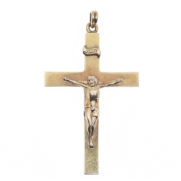 10K YELLOW GOLD CRUCIFIX PENDANT