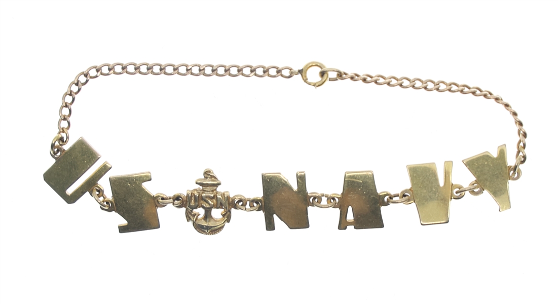 10K YELLOW GOLD UNITED STATES NAVY BRACELET