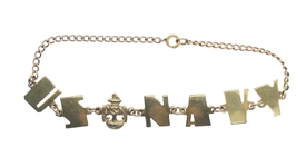 10K YELLOW GOLD UNITED STATES NAVY BRACELET