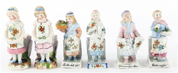 CONTA & BOEHME PORCELAIN MATCH STRIKERS - LOT OF 6