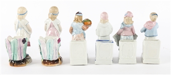 CONTA & BOEHME PORCELAIN MATCH STRIKERS - LOT OF 6