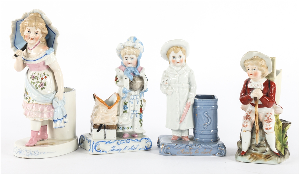 CONTA & BOEHME PORCELAIN MATCH STRIKERS - LOT OF 4