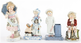 CONTA & BOEHME PORCELAIN MATCH STRIKERS - LOT OF 4