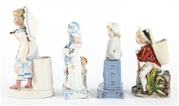 CONTA & BOEHME PORCELAIN MATCH STRIKERS - LOT OF 4