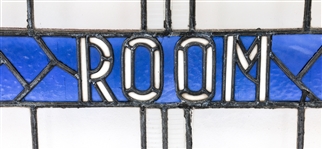 ELECTRIFIED STAINED GLASS SMOKE ROOM SIGNS - LOT OF 2