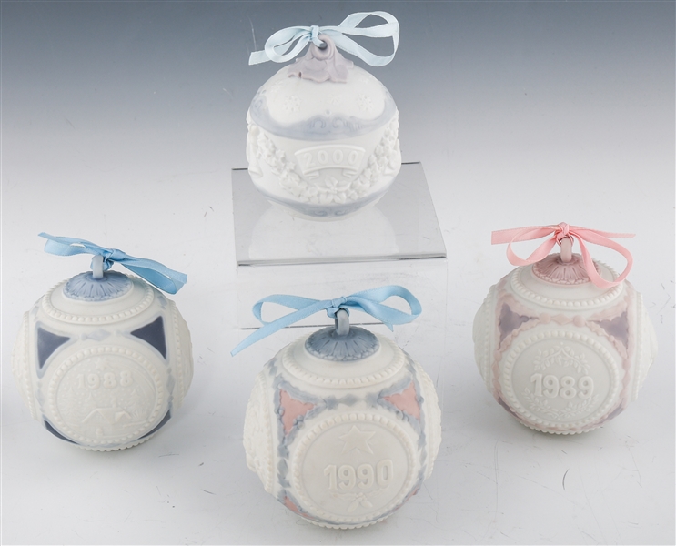 LLADRO PORCELAIN ORNAMENTS - LOT OF 4