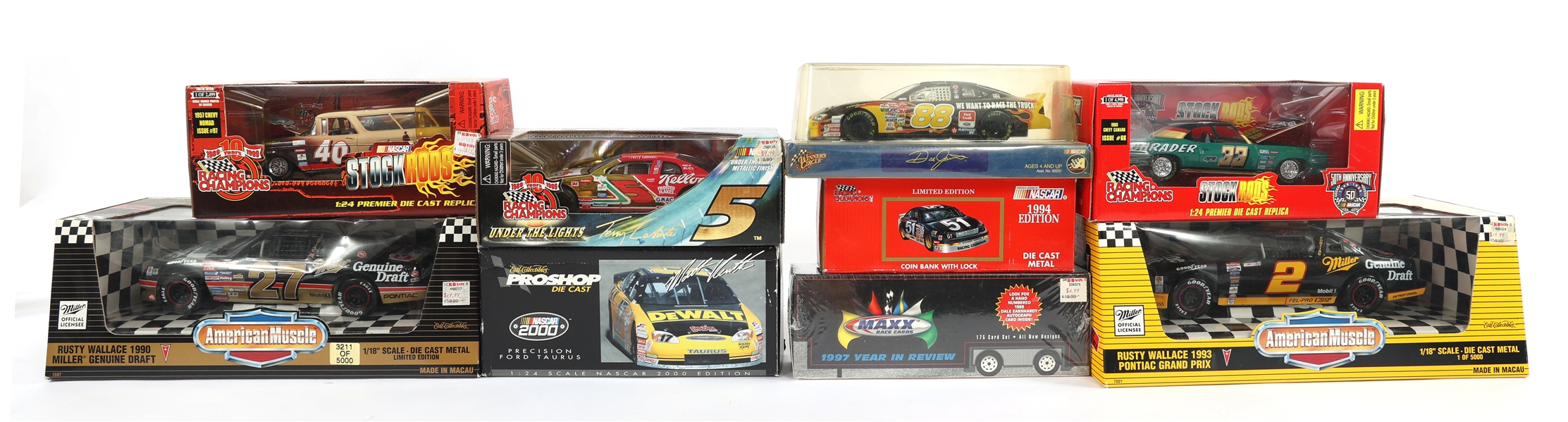 RACING CHAMPIONS, ERTL TOY CARS & MAXX TRADING CARDS