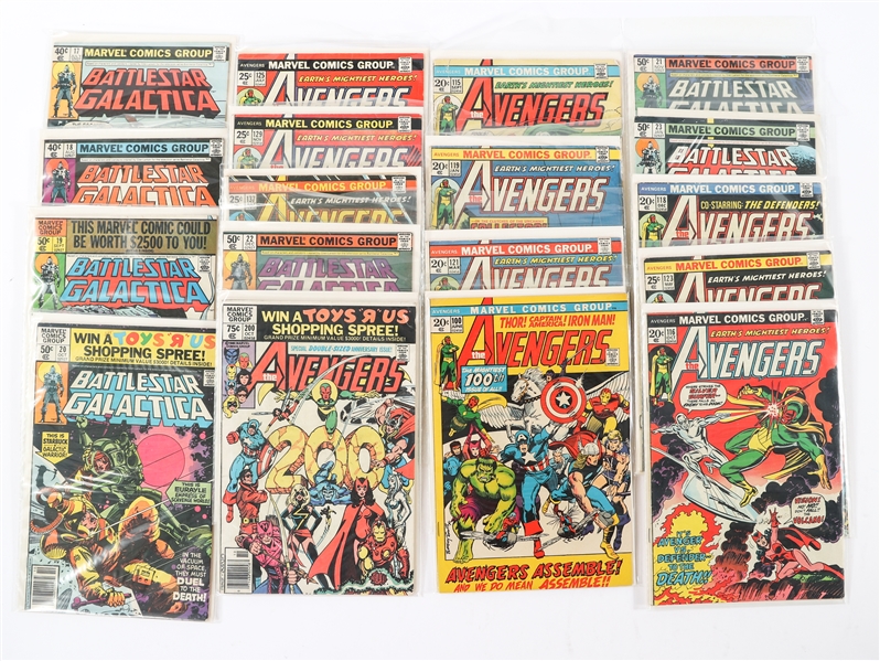MARVEL BATTLESTAR GALACTICA & THE AVENGERS COMIC BOOKS