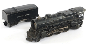 LIONEL O GAUGE LOCOMOTIVE AND TENDER SET