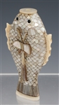 CHINESE DOUBLE FISH MOTHER OF PEARL SNUFF BOTTLE