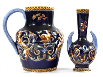 GIEN FRANCE RENAISSANCE FOND BLEU PORCELAIN PIECES