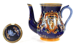 GIEN FRANCE RENAISSANCE FOND BLEU PORCELAIN PIECES