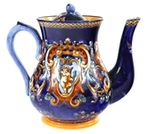 GIEN FRANCE RENAISSANCE FOND BLEU PORCELAIN PIECES