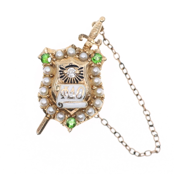 14K YELLOW GOLD PHI DELTA THETA FRATERNITY PIN