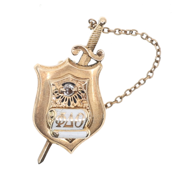 14K YELLOW GOLD PHI DELTA THETA FRATERNITY PIN