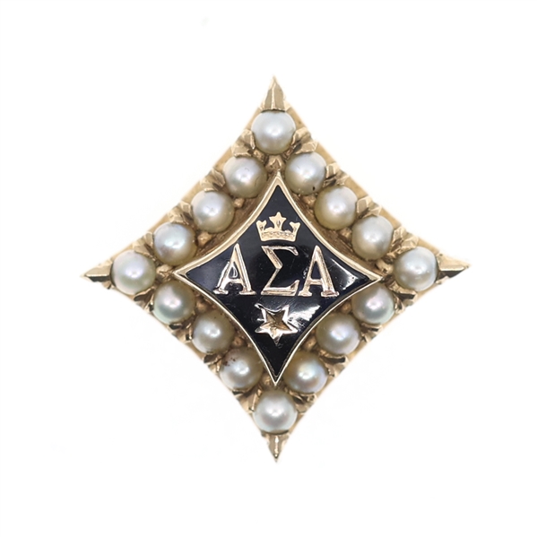 10K YELLOW GOLD ALPHA SIGMA ALPHA SORORITY PIN