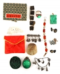 ASIAN COSTUME JEWELRY & CARVED STONE PENDANTS