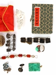 ASIAN COSTUME JEWELRY & CARVED STONE PENDANTS