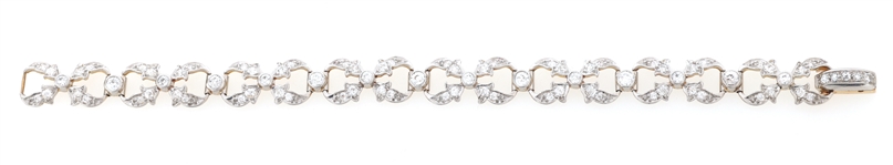 22K GOLD TWO-TONE 2.7 CTW DIAMOND BRACELET