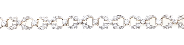 22K GOLD TWO-TONE 2.7 CTW DIAMOND BRACELET