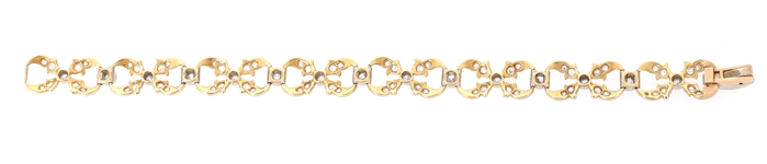 22K GOLD TWO-TONE 2.7 CTW DIAMOND BRACELET
