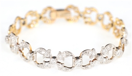 22K GOLD TWO-TONE 2.7 CTW DIAMOND BRACELET