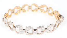 22K GOLD TWO-TONE 2.7 CTW DIAMOND BRACELET