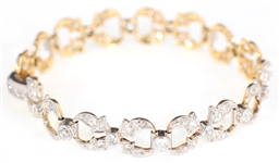 22K GOLD TWO-TONE 2.7 CTW DIAMOND BRACELET