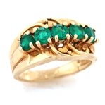 14K YELLOW GOLD EMERALD FASHION RING