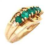 14K YELLOW GOLD EMERALD FASHION RING