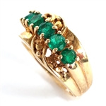 14K YELLOW GOLD EMERALD FASHION RING