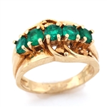 14K YELLOW GOLD EMERALD FASHION RING