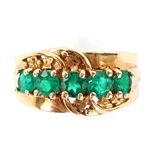 14K YELLOW GOLD EMERALD FASHION RING