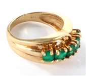 14K YELLOW GOLD EMERALD FASHION RING